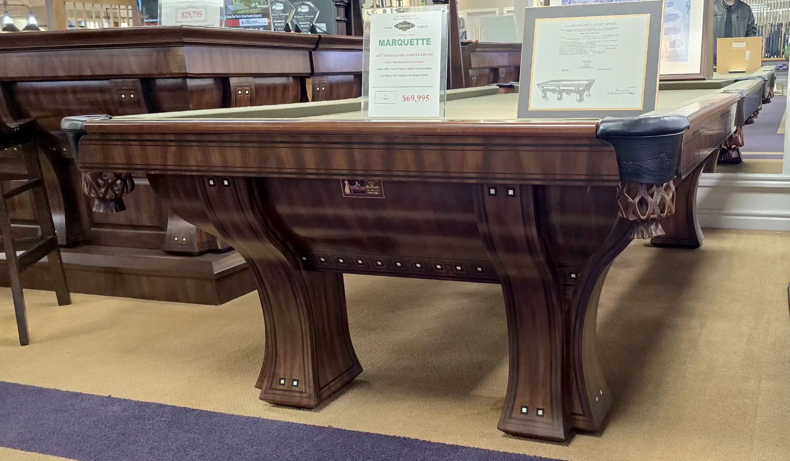 Brunswick Limited Edition Marquette Pool Table